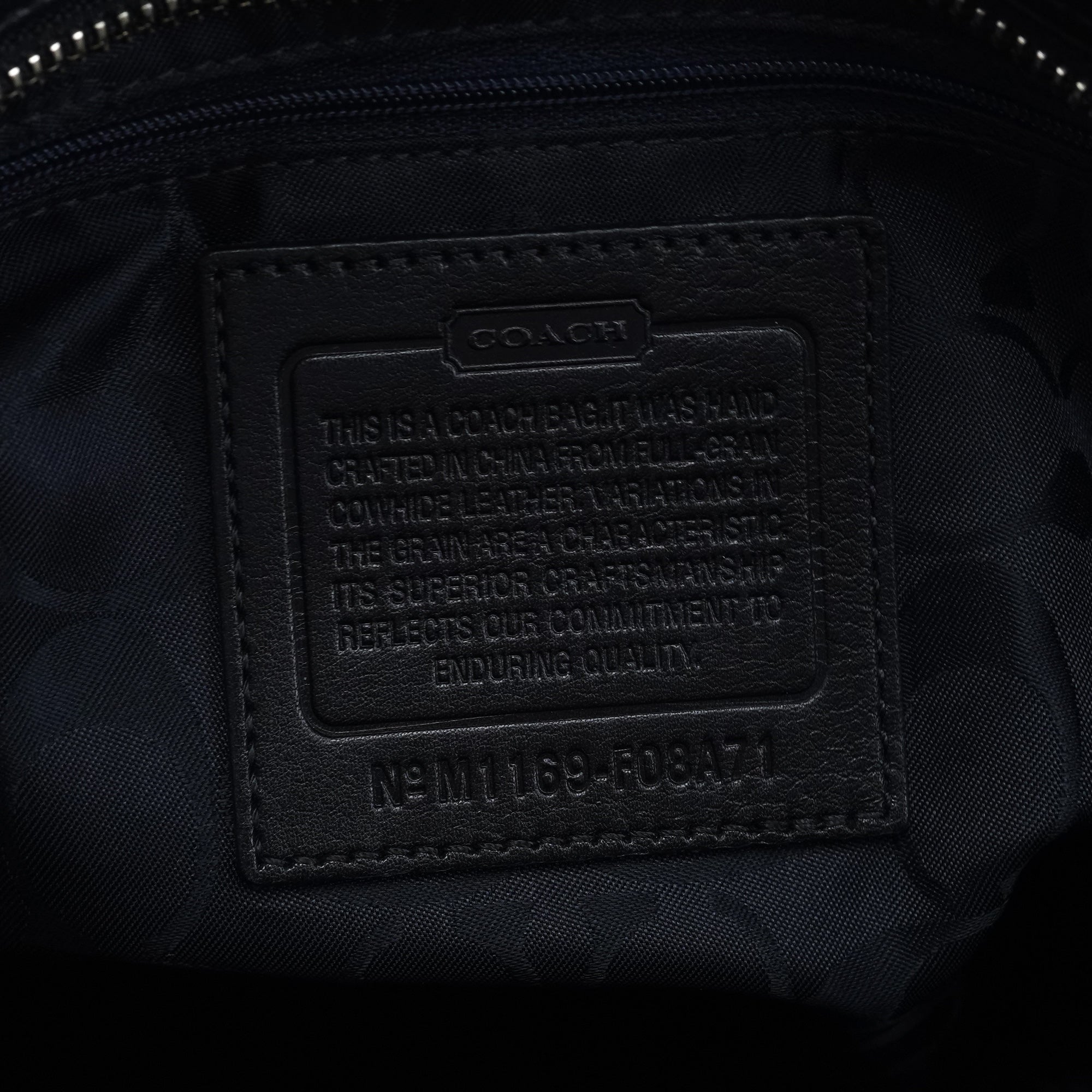 Coach F08A71 Black Leather Hamptons Tote Bag