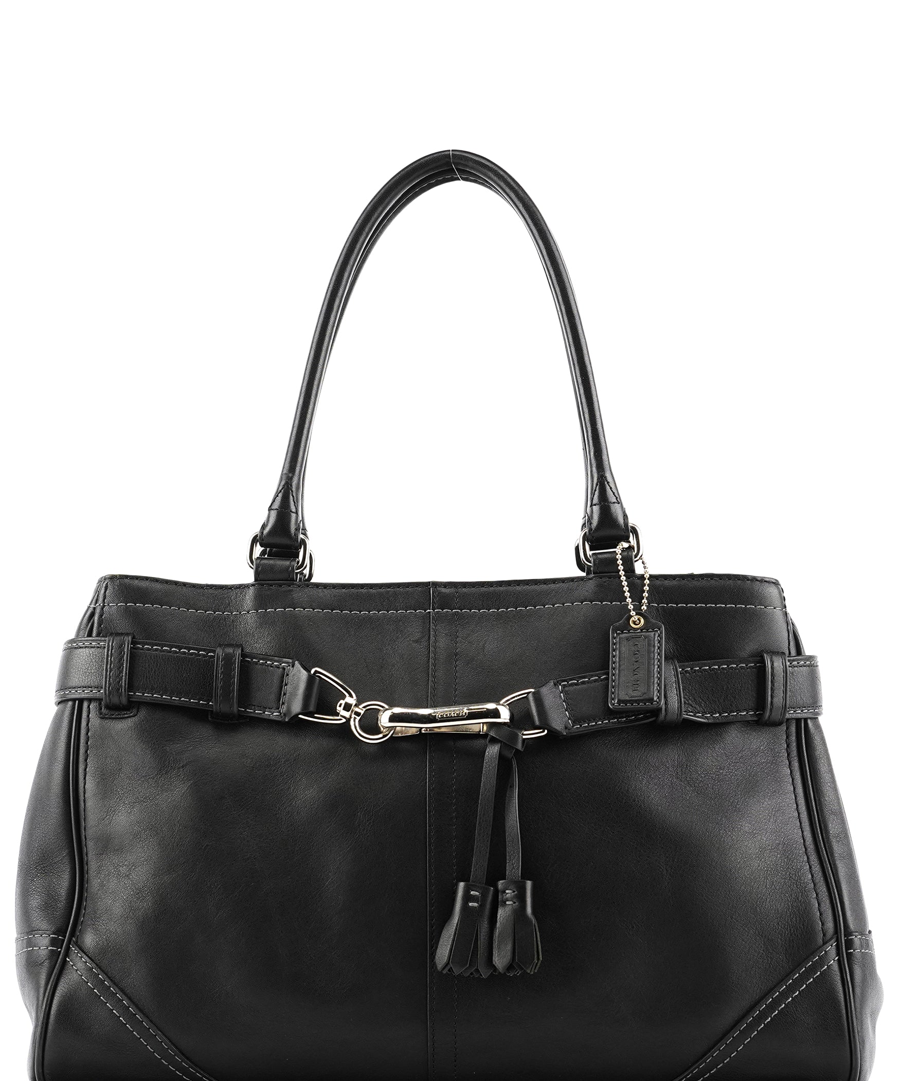Coach F08A71 Black Leather Hamptons Tote Bag