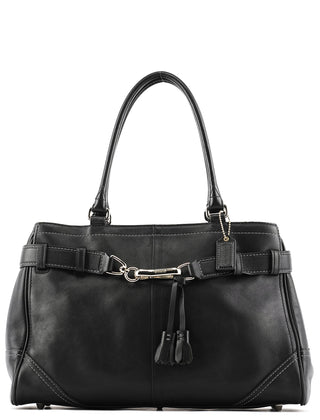 Coach F08A71 Black Leather Hamptons Tote Bag