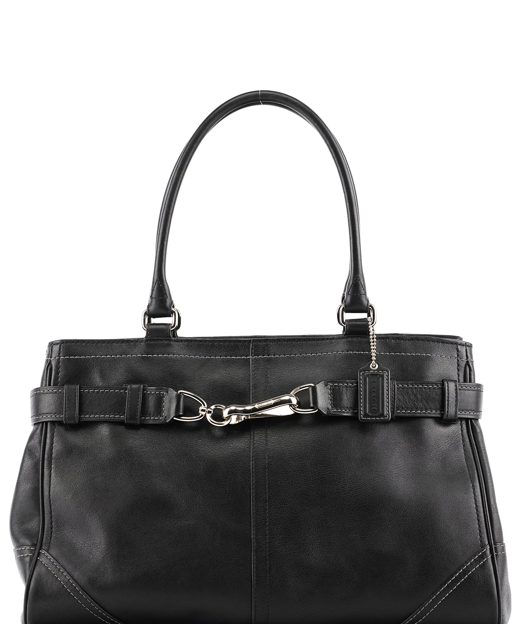 Coach F08A71 Black Leather Hamptons Tote Bag