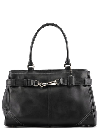 Coach F08A71 Black Leather Hamptons Tote Bag