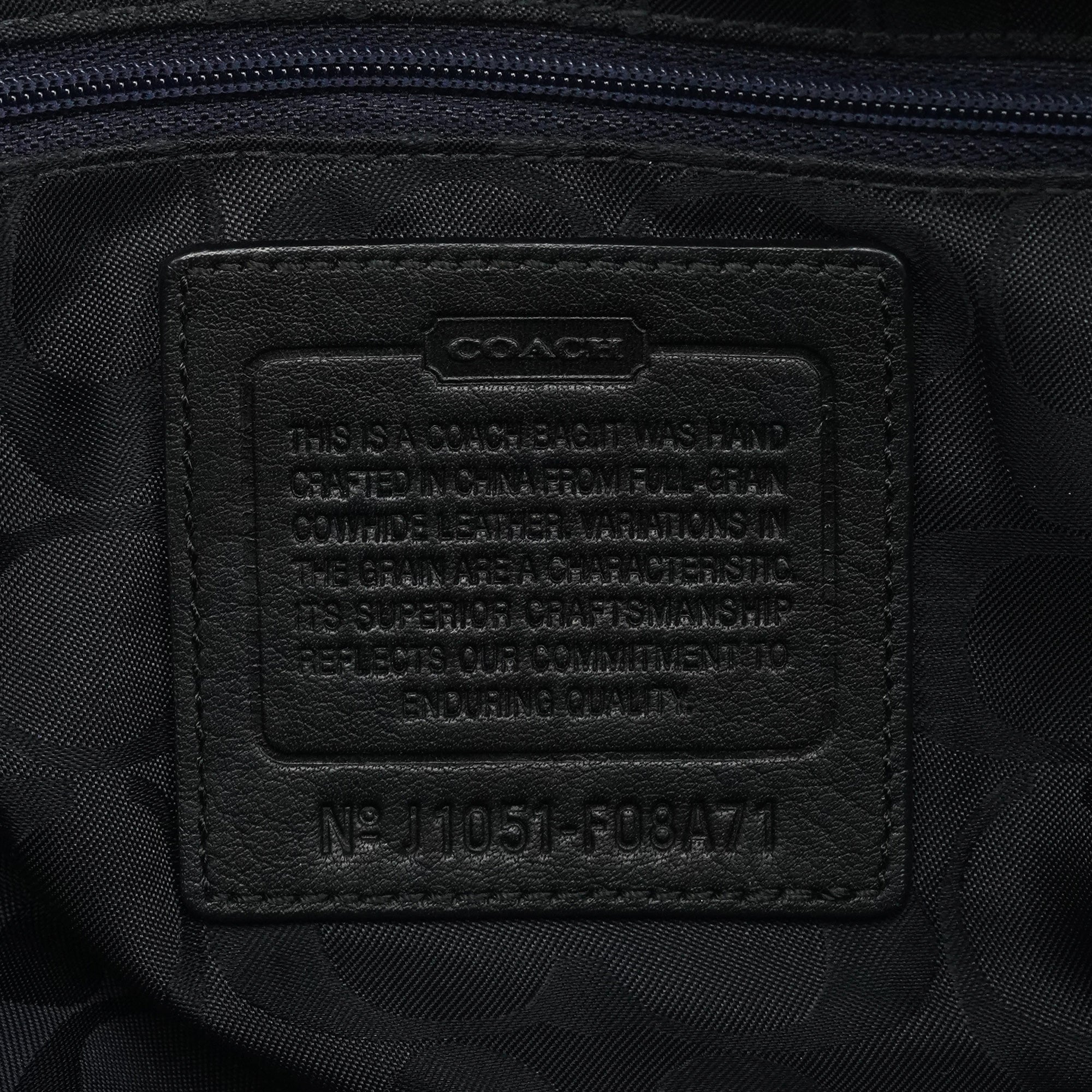 Coach F08A71 Sac cabas Hamptons en cuir noir
