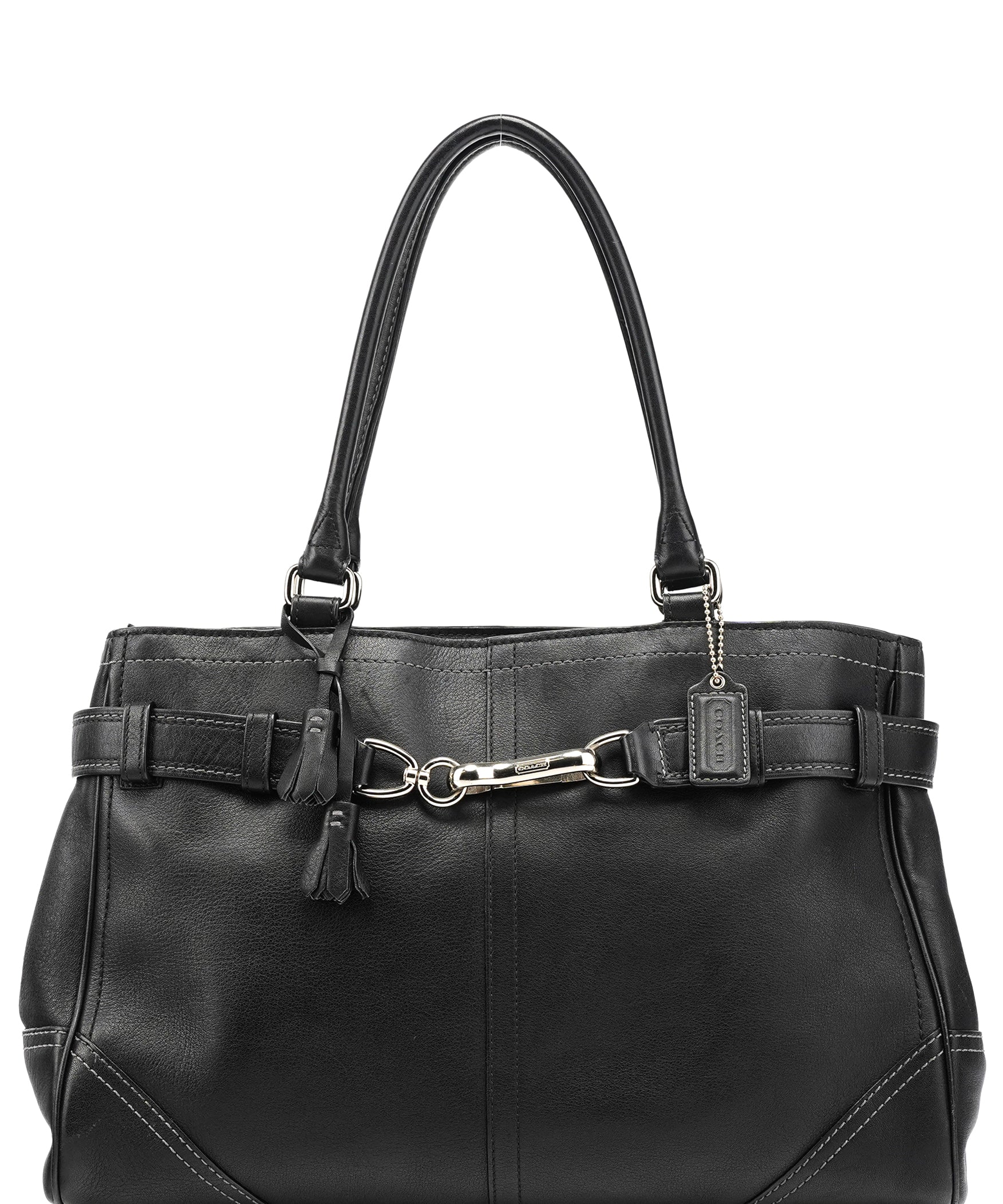 Coach F08A71 Black Leather Hamptons Tote Bag