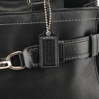 Coach F08A71 Black Leather Hamptons Tote Bag
