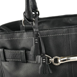 Coach F08A71 Black Leather Hamptons Tote Bag