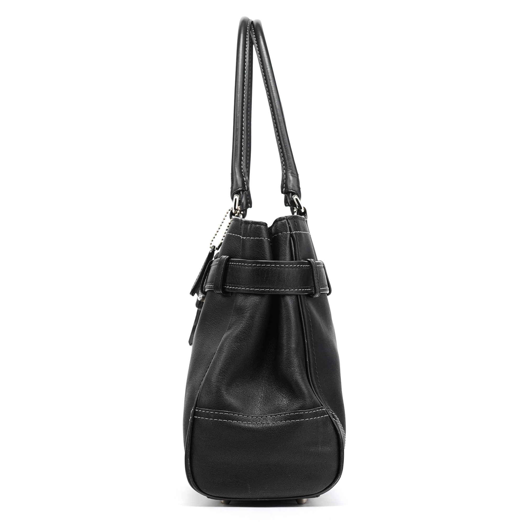 Coach F08A71 Sac cabas Hamptons en cuir noir