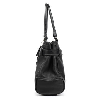 Coach F08A71 Black Leather Hamptons Tote Bag