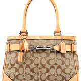 Coach F08K06 Beige Tan Signature Hamptons Tote Bag