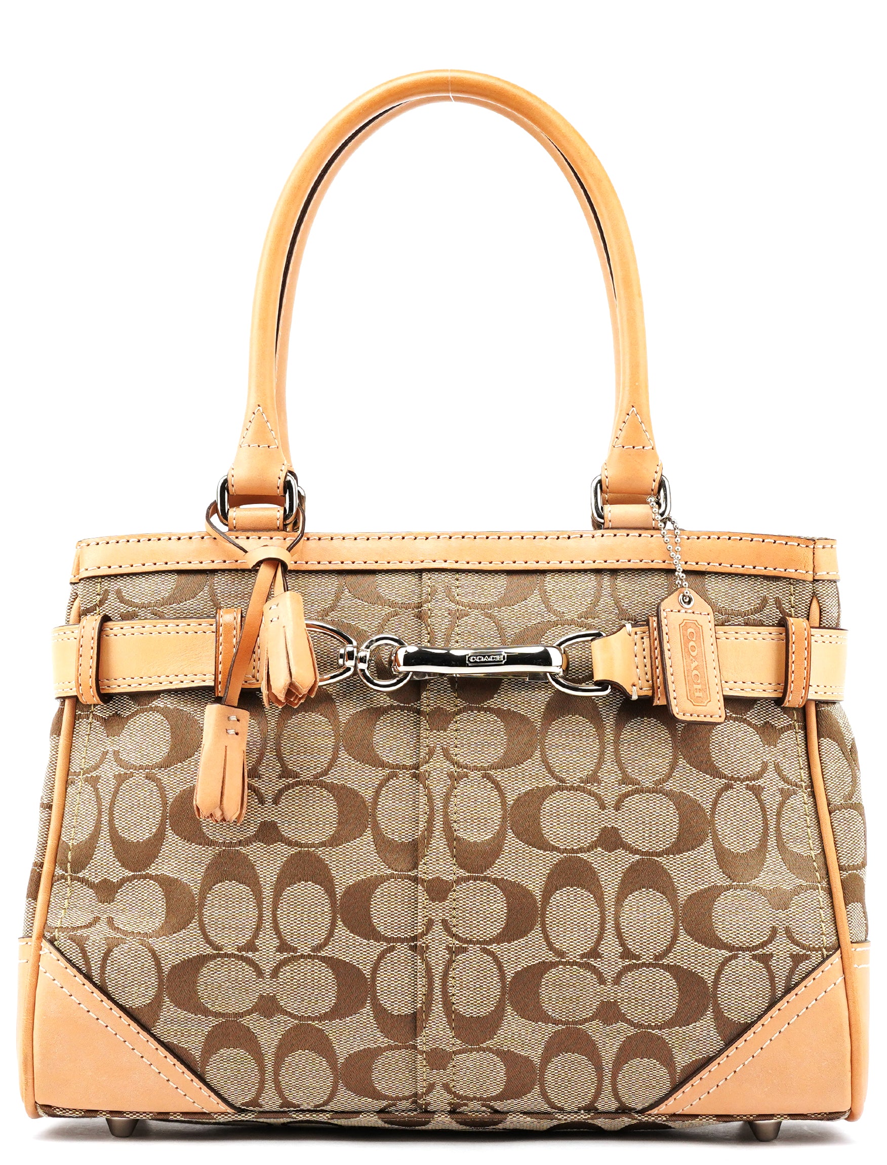 Coach F08K06 Beige Tan Signature Hamptons Tote Bag