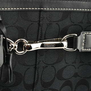 Coach F08K06 Black Signature Canvas Hamptons Tote Bag
