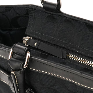 Coach F08K06 Black Signature Canvas Hamptons Tote Bag