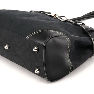 Coach F08K06 Black Signature Canvas Hamptons Tote Bag