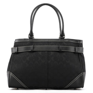 Coach F08K06 Black Signature Canvas Hamptons Tote Bag