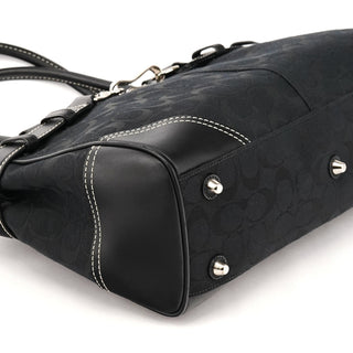 Coach F08K06 Black Signature Canvas Hamptons Tote Bag