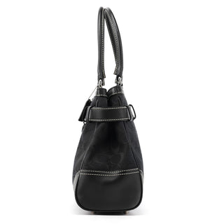 Coach F08K06 Black Signature Canvas Hamptons Tote Bag