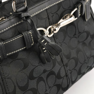Coach F08K06 Black Signature Hamptons Tote Bag