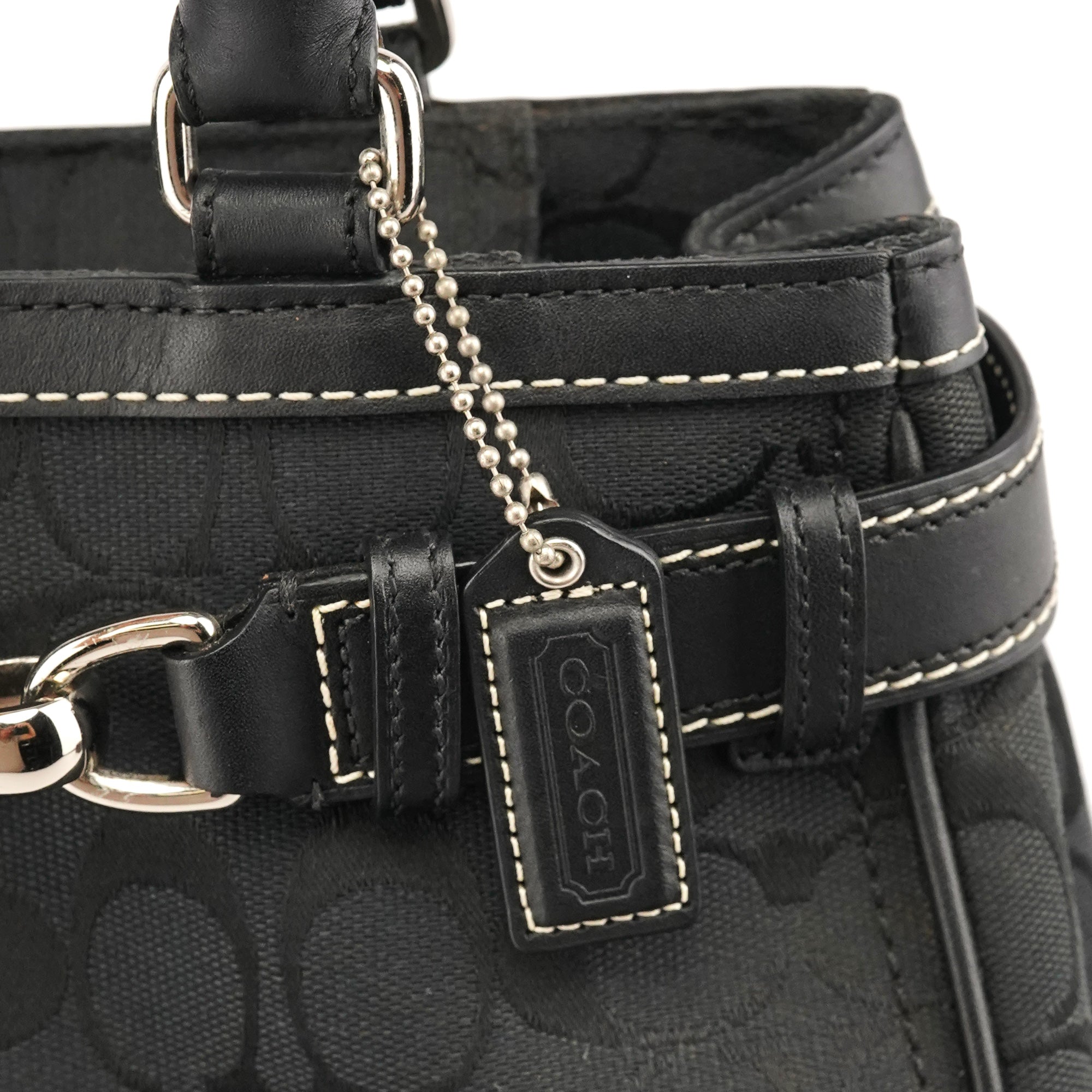 Coach F08K06 Black Signature Hamptons Tote Bag