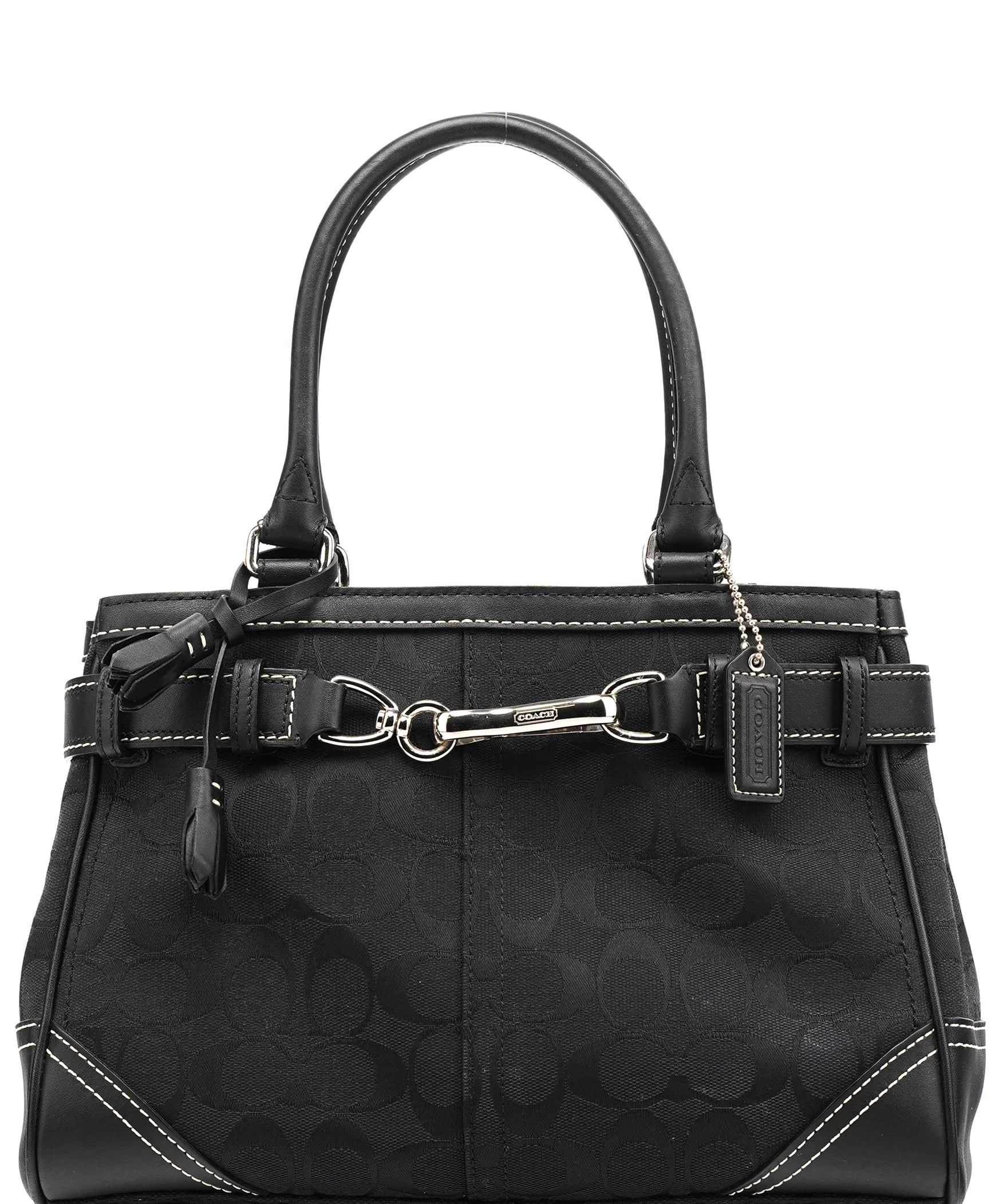 Coach F08K06 Black Signature Hamptons Tote Bag