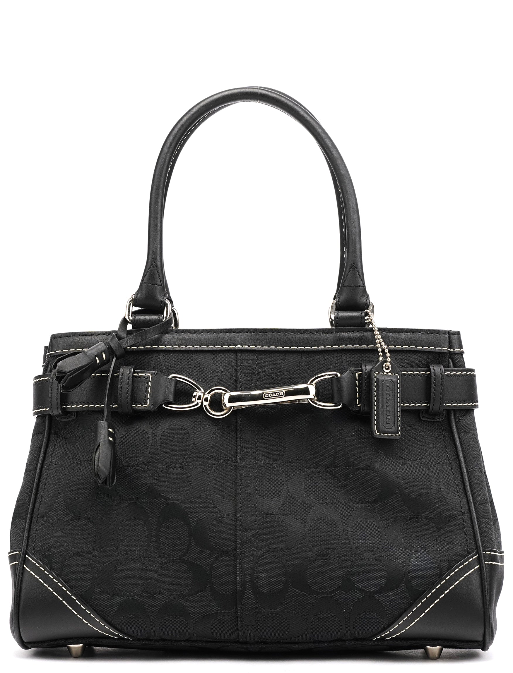 Coach F08K06 Black Signature Hamptons Tote Bag