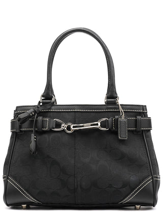 Coach F08K06 Black Signature Hamptons Tote Bag