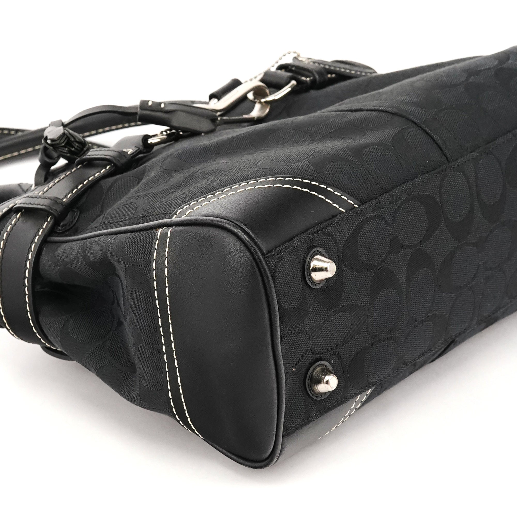 Coach F08K06 Black Signature Hamptons Tote Bag