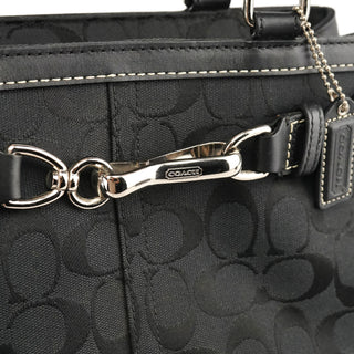 Coach F08K06 Black Signature Hamptons Tote Bag