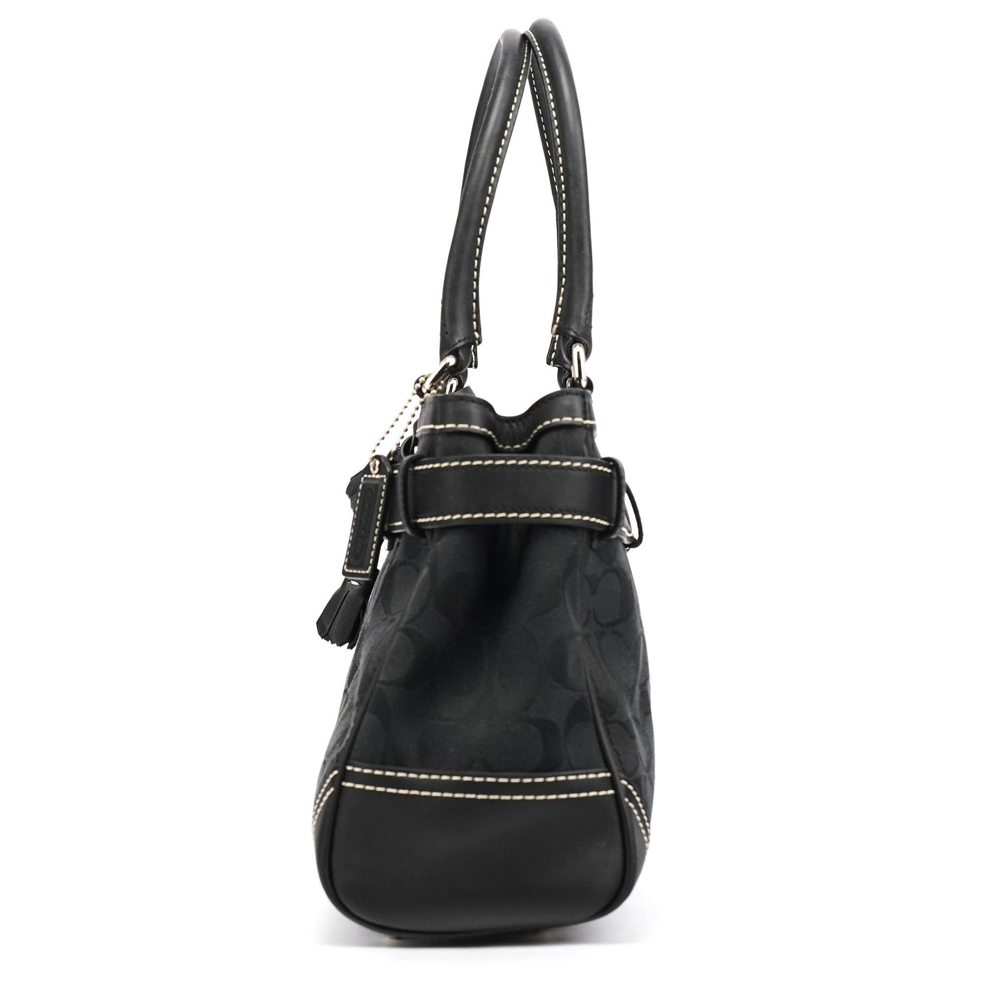 Coach F08K06 Black Signature Hamptons Tote Bag