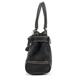 Coach F08K06 Black Signature Hamptons Tote Bag