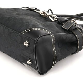Coach F08K06 Black Signature Hamptons Tote Bag