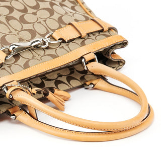 Coach F08K07 Beige Tan Signature Hampton Tote Bag