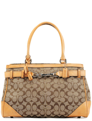 Coach F08K07 Beige Tan Signature Hampton Tote Bag