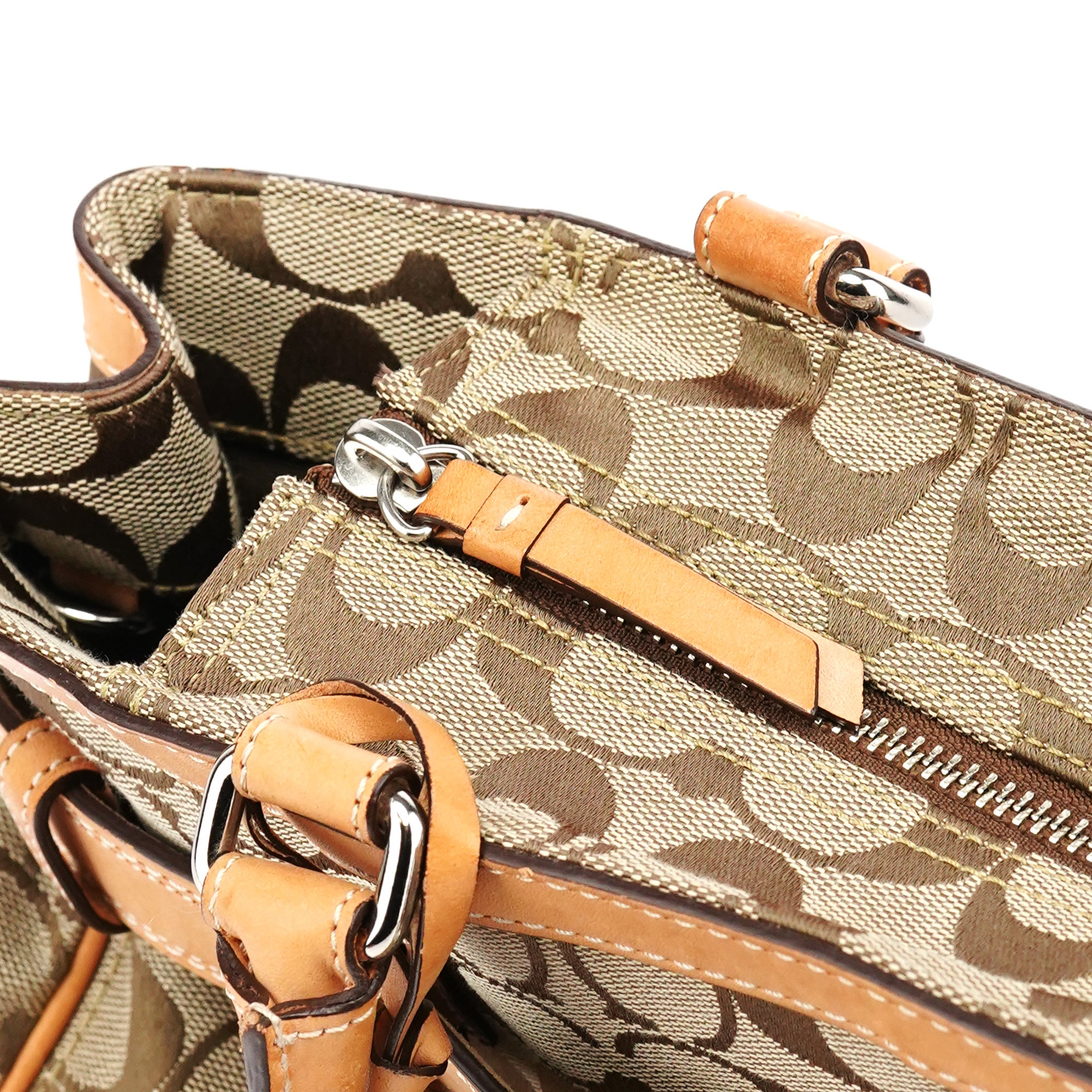 Coach F08K07 Beige Tan Signature Tote Bag