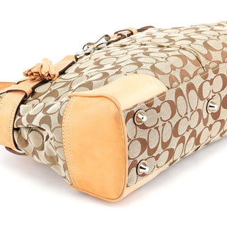 Coach F08K07 Beige Tan Signature Tote Bag