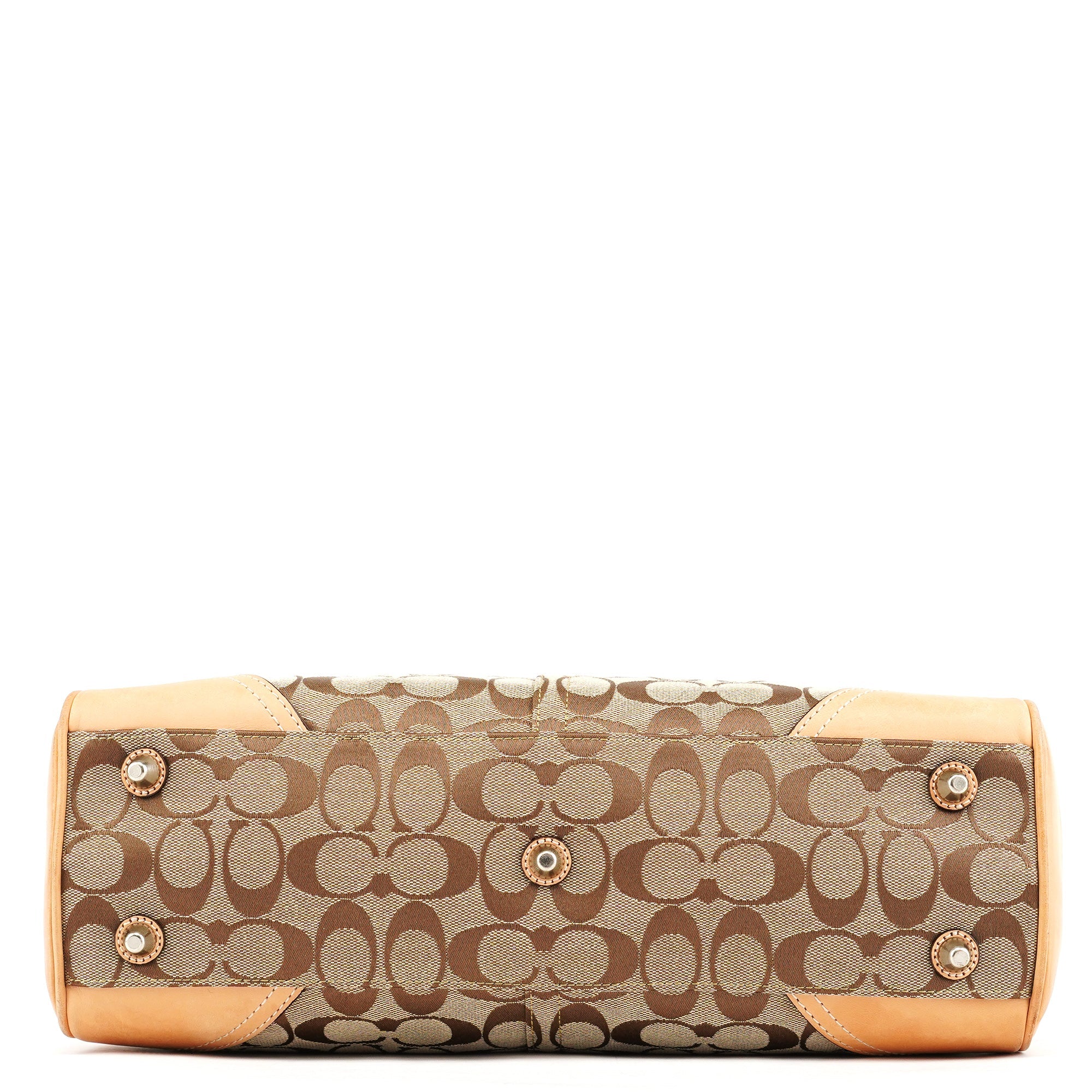 Coach F08K07 Beige Tan Signature Tote Bag
