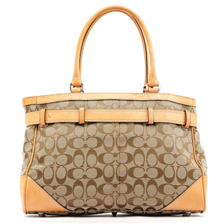 Coach F08K07 Beige Tan Signature Tote Bag