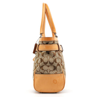 Coach F08K07 Beige Tan Signature Tote Bag