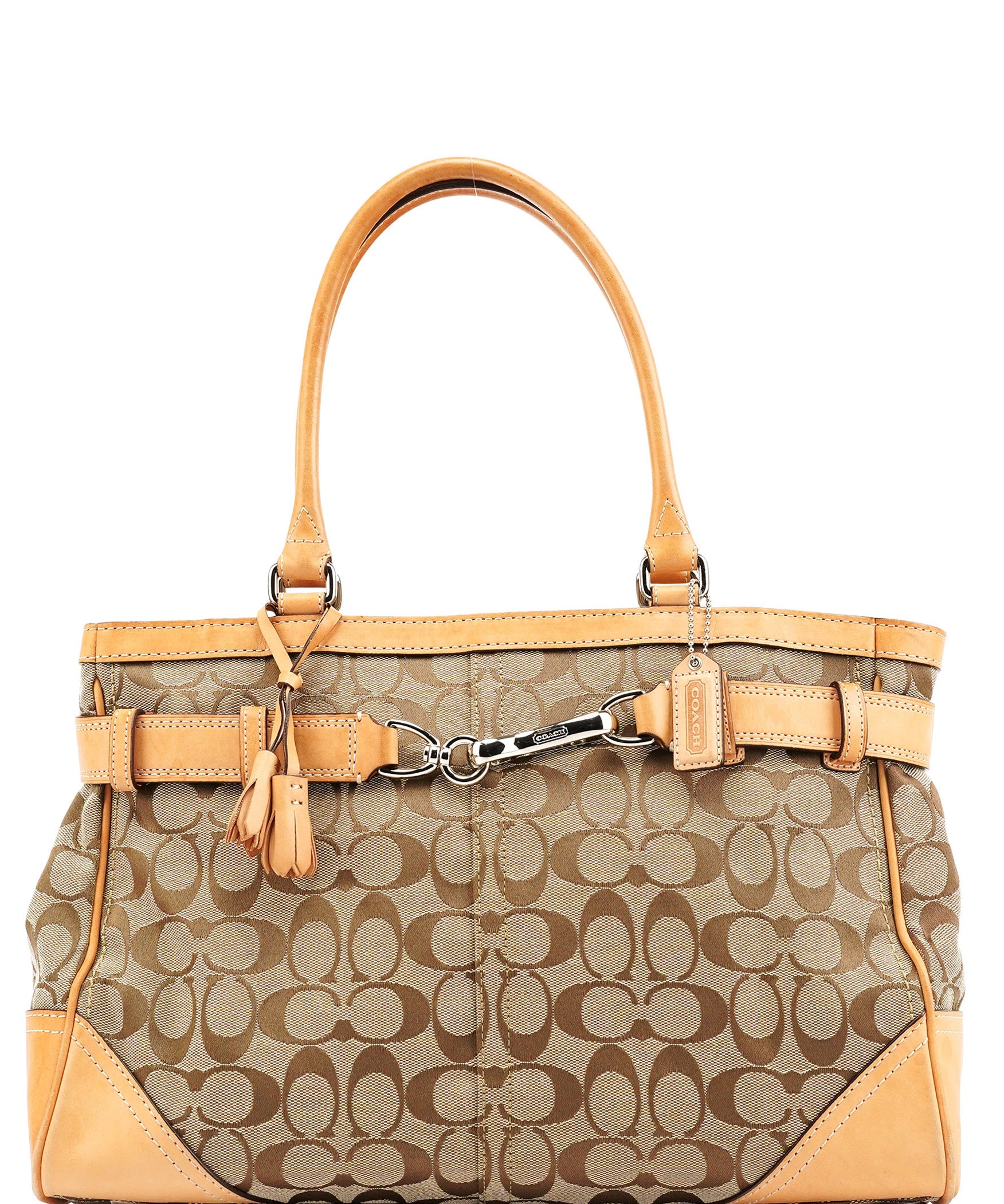 Coach F08K07 Beige Tan Signature Tote Bag
