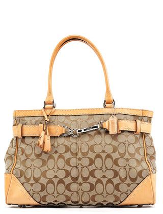 Coach F08K07 Beige Tan Signature Tote Bag