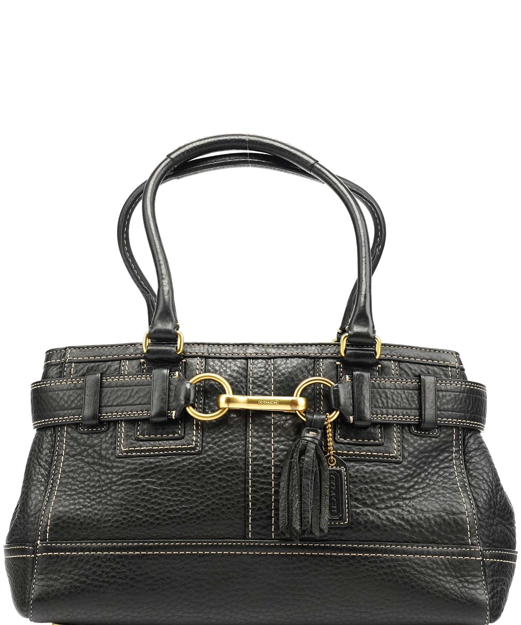 Coach F10212 Black Leather Tote Bag