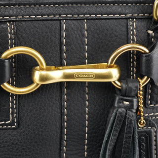 Coach F10212 Black Pebbled Leather Hamptons Tote Bag