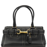Coach F10212 Black Pebbled Leather Hamptons Tote Bag
