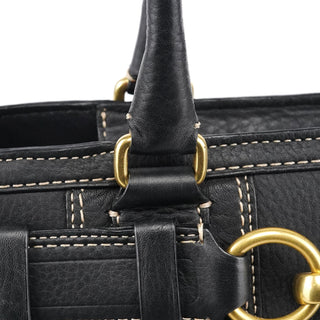 Coach F10212 Black Pebbled Leather Hamptons Tote Bag