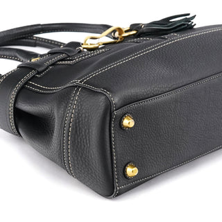 Coach F10212 Black Pebbled Leather Hamptons Tote Bag