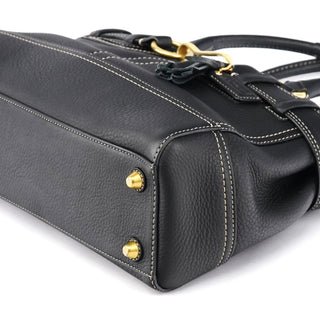 Coach F10212 Black Pebbled Leather Hamptons Tote Bag