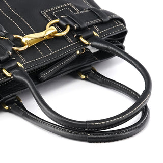Coach F10212 Black Pebbled Leather Hamptons Tote Bag