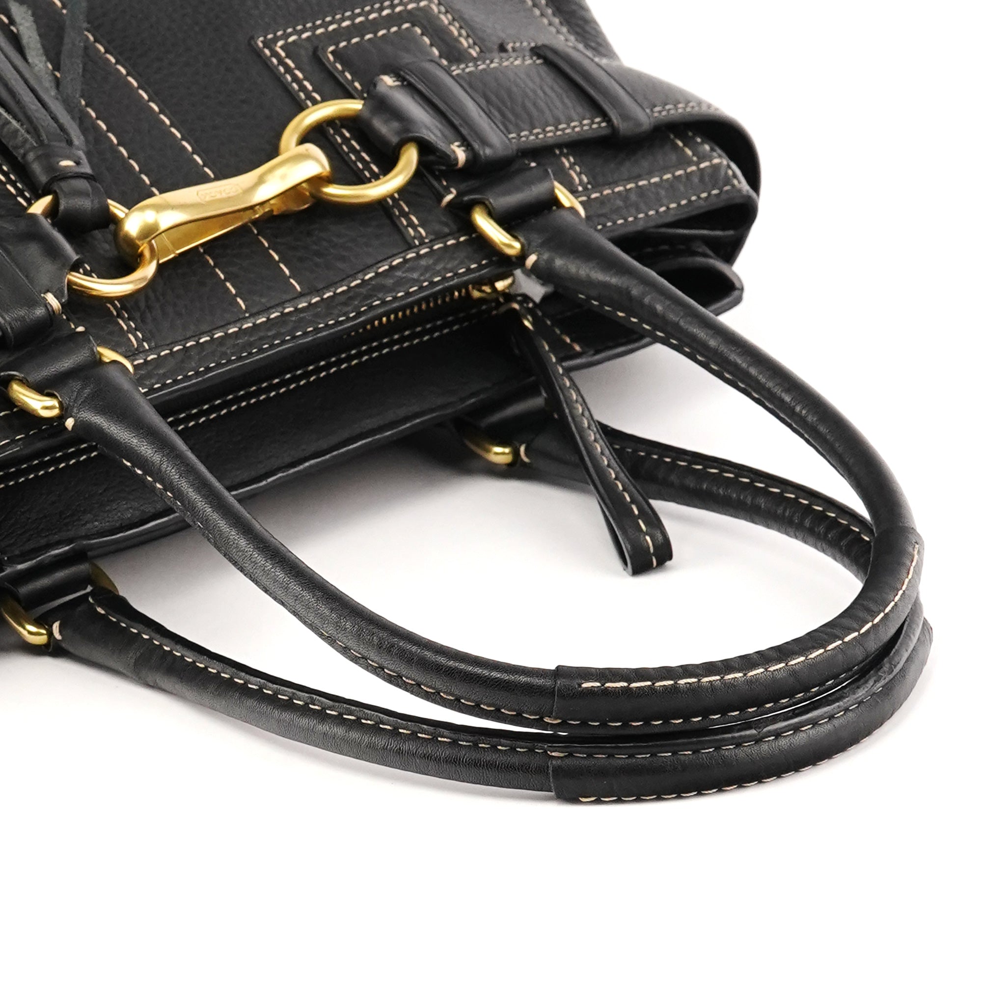 Coach F10212 Black Pebbled Leather Hamptons Tote Bag