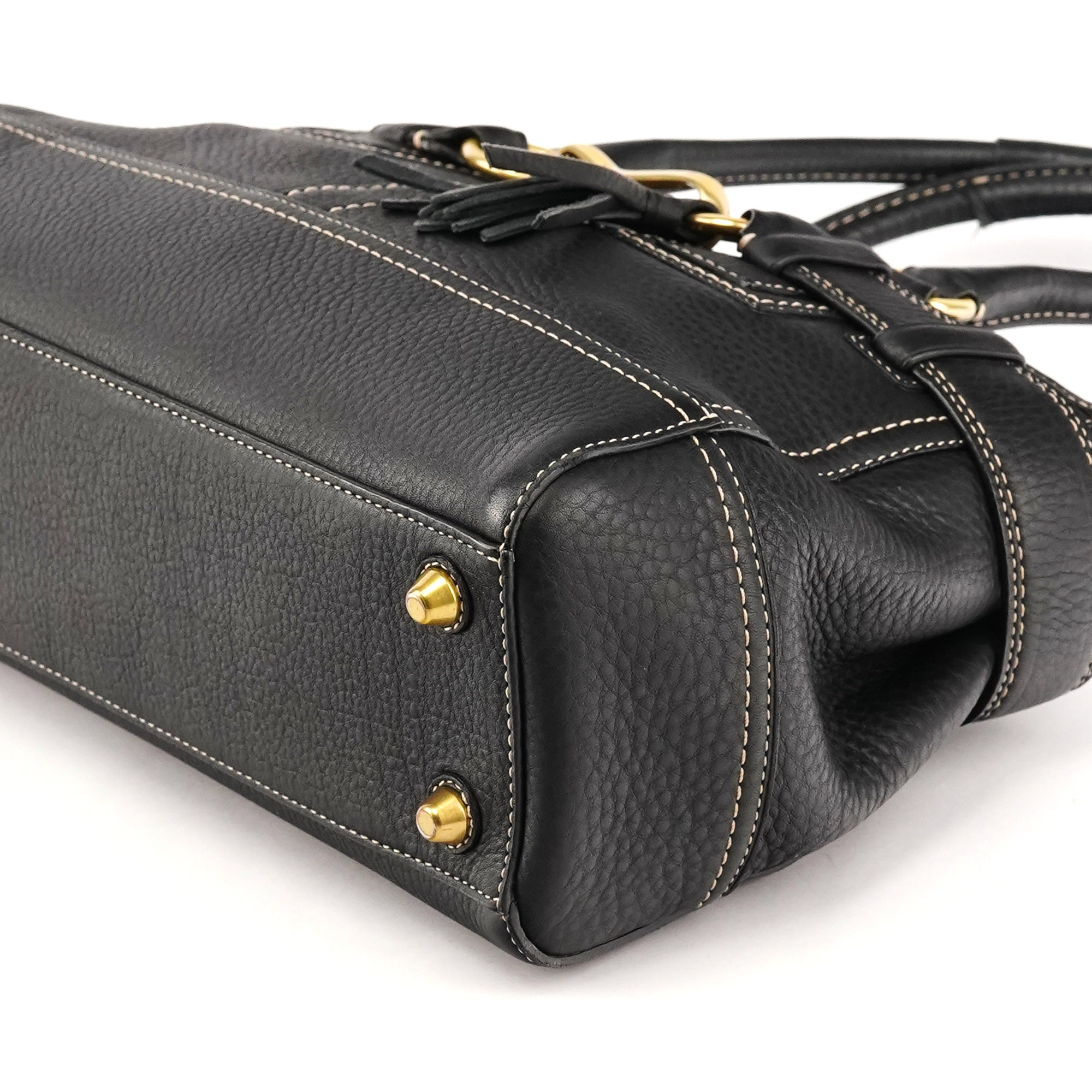 Coach F10212 Black Pebbled Leather Hamptons Tote Bag