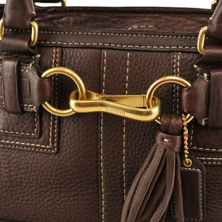 Coach F10212 Brown Pebbled Leather Hamptons Tote Bag
