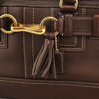 Coach F10212 Brown Pebbled Leather Hamptons Tote Bag