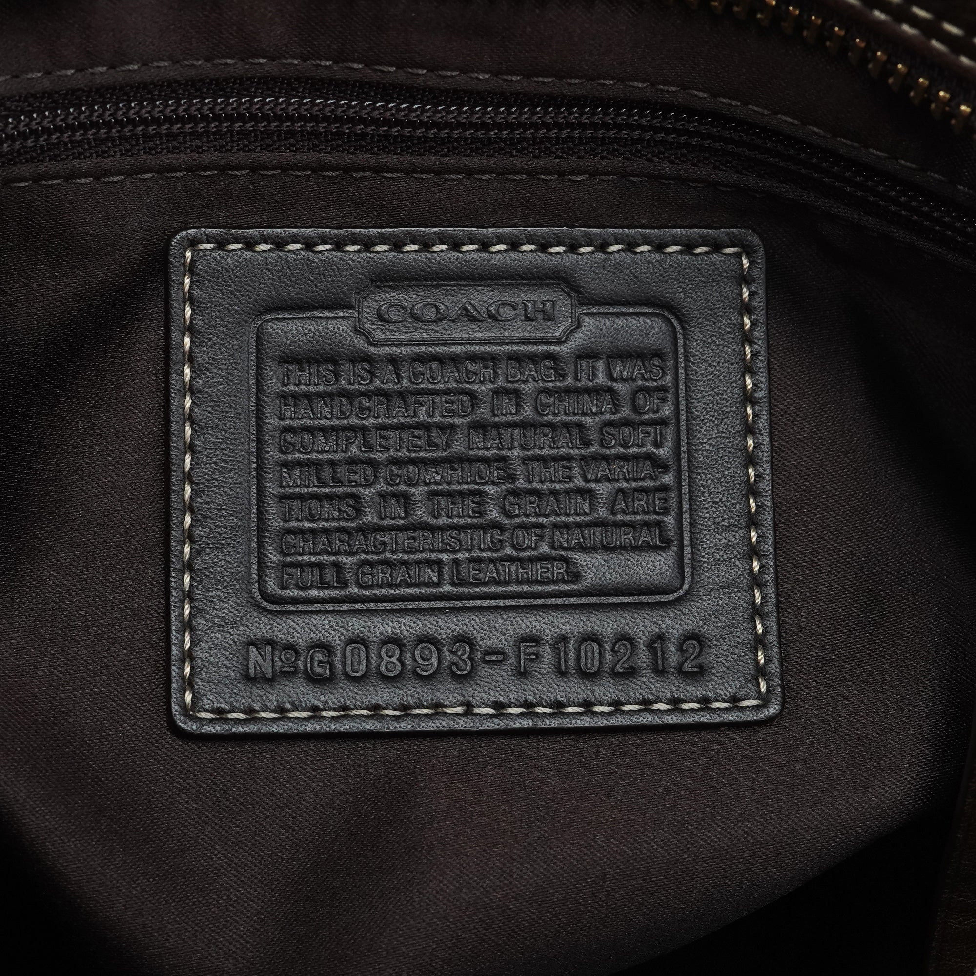 Coach F10212 Brown Pebbled Leather Hamptons Tote Bag